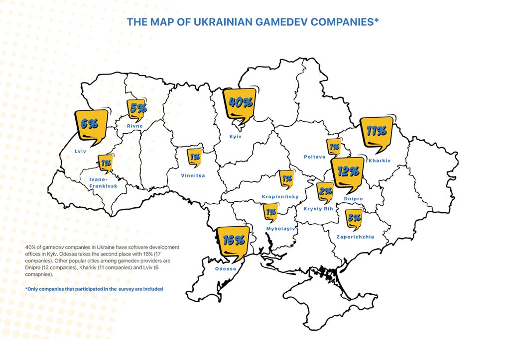 map of ukrainian gamedev companies  