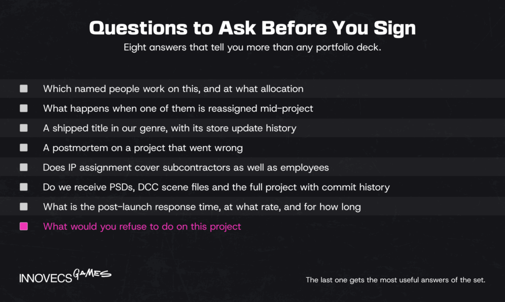 Eight questions to ask a development studio before signing