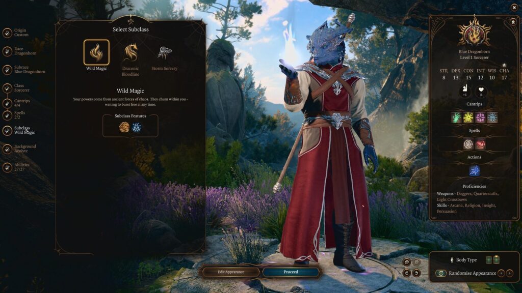 Baldur's Gate 3 character creation