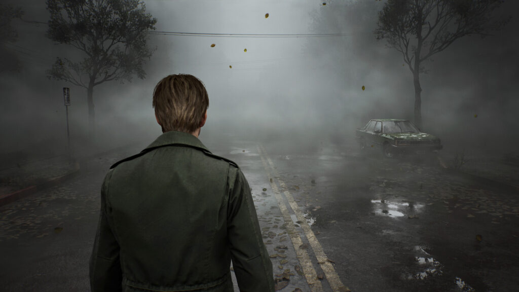 Silent Hill 2 remake, James on a foggy street