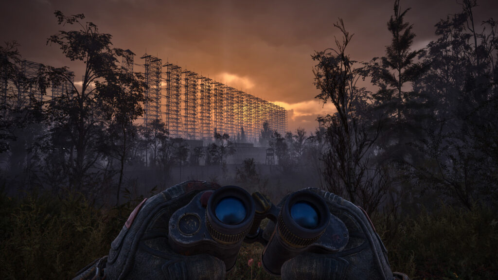 S.T.A.L.K.E.R. 2, abandoned apartment block at sunset